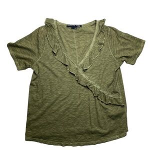 Veronica Beard Khaki V-Neck Top large
